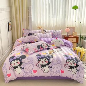 Cadar Set Karakter Cartoon Super Single/King Fitted Bed Sheets with Comforter - Durable Polyester 5/7 Pcs