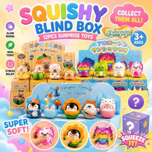Aoduoyaya 12PCS Squishy Toy Random Box Cute Stress Relief Squeeze Toys Multiple Styles Gift for Kids Adults
