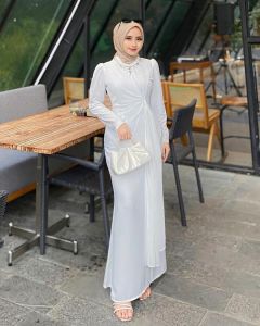 AGMARA OUTFIT Gamis Eleeana Dress Elegan Mewah Dress Kondangan 2024 Bahan Cerutty Babydoll