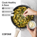 Carote Granite Nonstick Frying Pan Healthy Cooking Wok Periuk Kuali Tak Melekat, Marble Stone Die-Cast Skillet, PFOA Free, All Stove Applied (20/24/28cm,Essential Woody). 