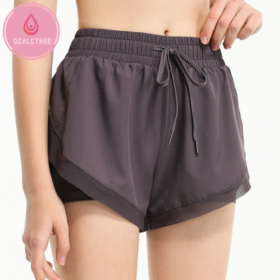 OzalCtree Solid Yoga Gym Shorts Women Plus Size High Waist Sport Fitness Shorts Breathable Slim Workout Dance Shorts