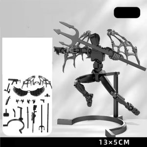 Multi-Jointed Movable 3D Printed Toys Mannequin Action Figures with Bone Wings Lucky 13th Toy for Adult Kid Christmas Gift