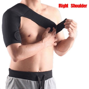 Adjustable Gym Sports Care Single Shoulder Support Back Brace Guard Strap Wrap Belt Band Pads Black Bandage Men & Women