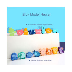 Bevavar mainan kayu anak 3D wooden toys motif Huruf dan nomor