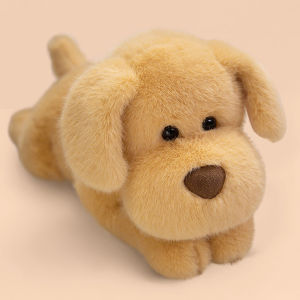 JOJO CASTLE New Golden Retriever Plush Toys Cozy Fluffy Lie Prone Puppy Doll 40/50/60cm Cute Lively Kids Companion Doggy Warm Birthday Gift