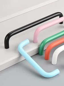 Solid Aluminum Alloy Cabinet Handles for Kids Room Wardrobe Door Drawer Kitchen Cupboard Pulls Multicolor Modern Furniture Hardware