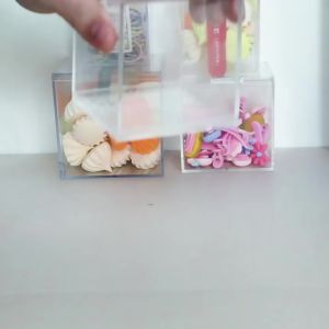 WH Acrylic Christmas Decorations Party Favor Box With Lid - Transparent Display Square Cube for Storage Wedding Birthday Party Cake Candy