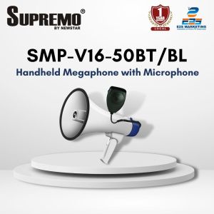 Supremo Handheld Megaphone with Microphone 50Watts with Voice Recorder/USB/Siren/Bluetooth SMP-V16-50BT