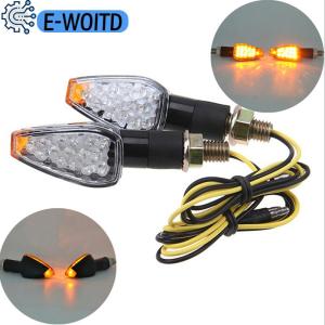 E-WOITD 14LED Motorcycle Turn Signal Lamp Amber Light Indicator Universal 12V