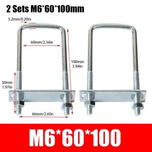 FLYING 2Sets Iron Square Clamp Right Angle U-bolt With Baffle Squa Bolt  Screw Pipe U-clamp
