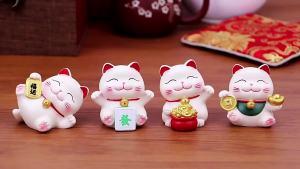 2023新招财猫摆件高级治愈系创意房间家居办公室电脑桌面装饰成品2023 Perhiasan Kucing Bertuah Baharu Advanced Healing Bilik Kreatif Rumah Pejabat Komputer Hiasan Desktop Produk Siap