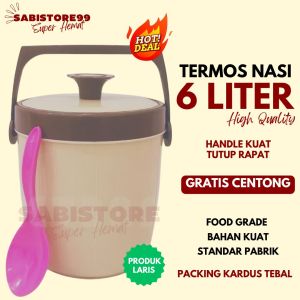 TERMOS NASI 6 LITER GRATIS Centong - Termos Nasi Awet Panas Tahan Lama dan Nasi Pulen / Punel