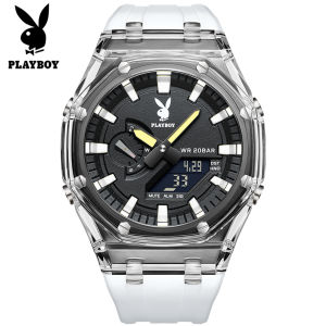 PLAYBOY watch for men waterproof 2024 sports digital watch silicone strap official store original gift set for men with box