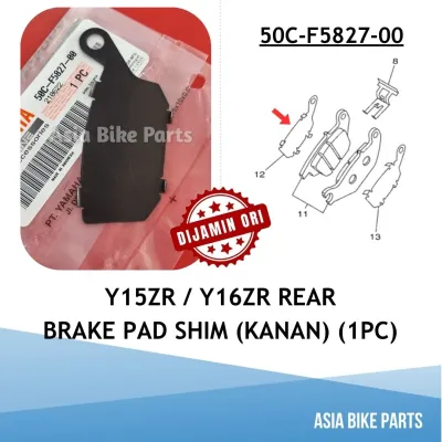 Yamaha Original Y15ZR / Y16ZR / LC135 5 Speed / LC135 V8 FI Rear Brake Pad Shim - 50C-F5827-00 / 50C-F5828-00