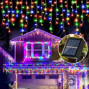 Christmas Lights Outdoor Waterproof 8 Modes Holiday Decorate Curtain Fairy Light for Garden Party