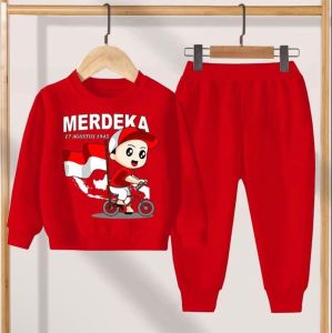 SETELAN MERDEKA ANAK PEREMPUAN DAN LAKI-LAKI/SETELAN 17 AGUSTUS ANAK VIRAL/SETELAN 17 AGUSTUSAN ANAK MOTIF MERDEKA