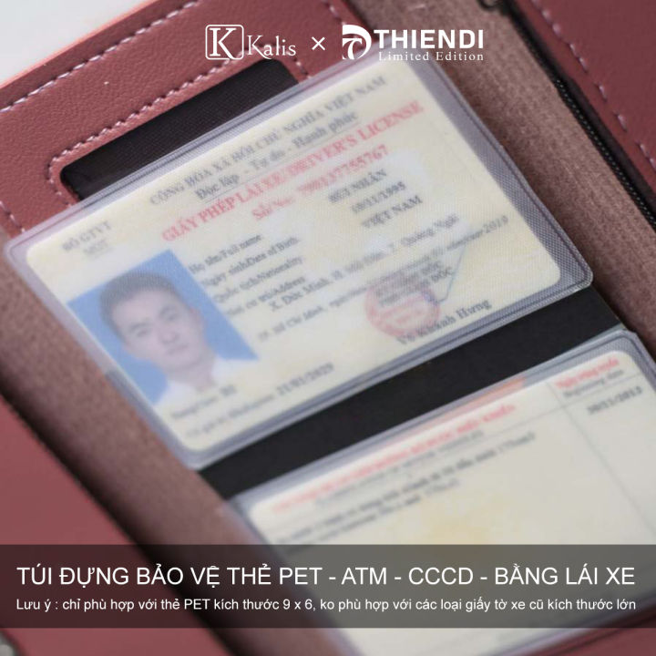 Túi đựng cccd cao cấp, bằng lái xe , thẻ ngân hàng Thiendi vỏ túi bao ...