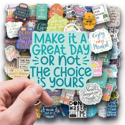 50pcs/100pcs Inspirational Stickers Pack Motivational Stickers for Water Bottle Vinyl Quote Stickers Affirmation Positive Stickers for Journaling Computer Decals Laptop for MacBook Phone Case