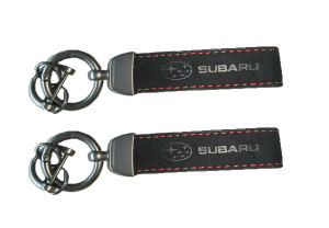 GB-STORE [100% ORIGINAL] Polished Zinc Alloy Genuine Alcantara Leather Keychain Key Chain Ring