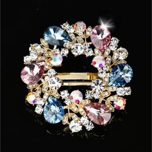 เครื่องประดับผมกิ๊ฟหนีบผมเลียนแบบทรงเรขาคณิตที่ติดผมสำหรับเด็กผู้หญิง MODE KOREA Rhinestone คริสตัลเงาสำหรับผู้หญิง