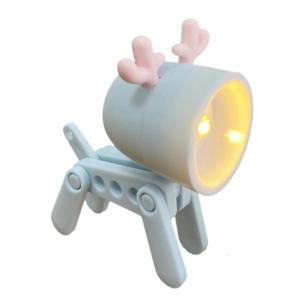 LED Dog Desk Lamp with Moveable Limbs and Adjustable Head Deer Light Plastic Texture for Eye Protection and Comfortable