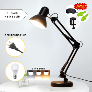 [Ikea Style Table Lamp] Ready Stock Malaysia 2 Pin Plug Dimmable Smart LED Table Study Lamp Lampu Meja Belajar Modern Minimalist Metal Base Energy Saving Lampu Aesthetic Hostel Office Dorm Office Desktop Rotatable Adjustable Asrama Pejabat Vintage Bedsid