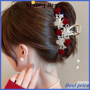 XYJ Flash Sale Home Ánh sáng sang trọng Rhinestone chuông phong lan tua tóc Clip hoa hồng bướm Claw Clip cá mập tóc Claw barrette Phụ kiện tóc