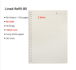 B5/A5 Loose Leaf Binder Notebook Stationery Plane Line Journal Diary Sketchbook Stationery/Gift Office&School Supplies