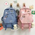 Korean Schoolbag Fashion Casual Backpack Junior High School Girls College Style Japanese Cute Schoolbag Japanese Travel Backpack Large Capacity Backpack Female Senior High School Students Campus Travel Backpack Waterproof (Blue/Green). 