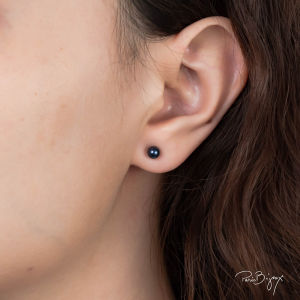 5MM 6MM 12MM Night Blue Pearl Earrings Embellished with Crystal Night Blue Pearls  Rhodium Plated Lead Free & Nickel Free Titanium Post