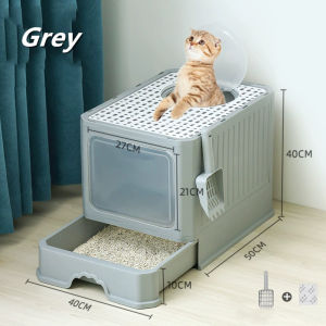 Large Cat Litter Box/Anti Splash Drawer Type Cat Toilet Box Closed
