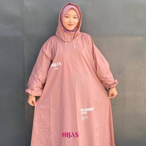Mantel Jas Hujan Wanita Dewasa Gamis Hijas Hijaz Original Tebal Bahan PVC / Jas Hujan Wanita / Jas Hujan Ponco / Jas Hujan Wanita Jumbo