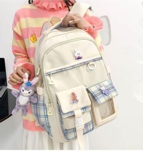 Balo Đi Học Sức Chứa Lớn Dễ Thương Phong Cách Hàn Quốc Cho Nữ Sinh Tặng móc khóa và sticker (Freeship)