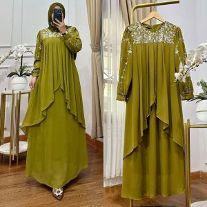 Marbella Dress Dewasa Kondangan Gamis Ceruty Babydoll Model Terbaru 2023 Simple Kekinian Murah Dan Modis