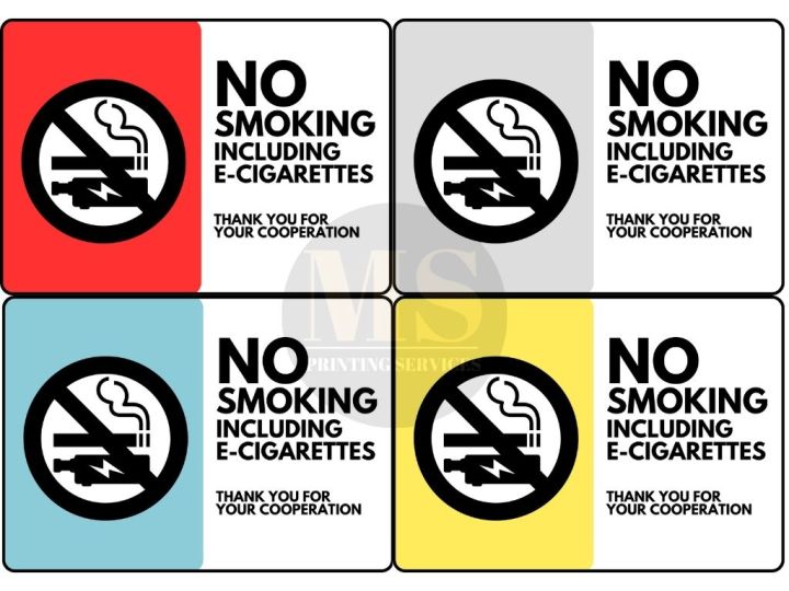 No Smoking Signages 2 (Laminated A4 Size) | Lazada PH