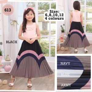 ROK KALIKA 614 ROK PLISKET ANAK PEREMPUAN PANJANG KOMBINASI BEST SELLER & GOOD QUALITY MURAH MERIAH 4 5 6 7 8 9 10 11 12