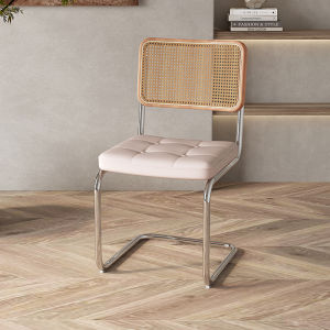 Nordic Style Solid Wood Rattan Dining Chair Medieval Chair Wabi-Sabi Style Home Retro Bed And Breakfast Cafe Chair