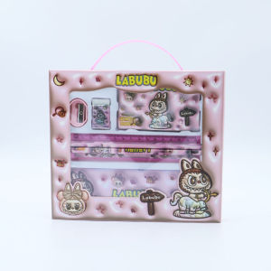 Set 7 in 1 Stationery Hadiah Anak Sekolah LABUBU /Alat Tulis Set Kotak Pensil Karakter LABUBU SANRIO