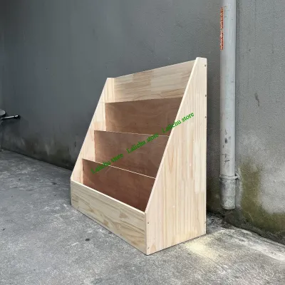 Kệ Sách Gỗ Cho Bé 4 Tầng Kệ Đồ Chơi Trẻ Em Kệ Trang Trí Phòng Bé Montessori