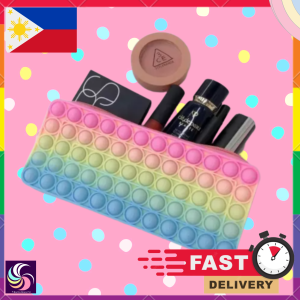 Pop it Bubble Purse Stress Relief for Kids and Babies Pop it Bag Pencil Case Makeup Kit Rainbow Colored Fast Shipping