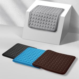 WENSH ระบายอากาศได้ หมอนรองนั่งเจลเย็น นุ่มนวล ไม่ซึมน้ำ หมอนรองนั่งสำหรับผู้นั่งประจำที่ หมอนรองหลังเย็นสบาย ใช้งานได้จริง แผ่นรองเก้าอี้ฤดูร้อน ทุกฤดู