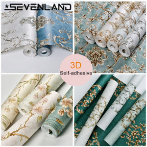 Sevenland 100ซม.X 60ซม.กาว3Dสติกเกอร์วอลล์เปเปอร์ผ้าไม่ทอตกแต่งบ้านสำหรับห้องนั่งเล่นห้องนอนพื้นหลัง