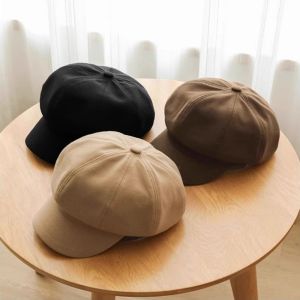JPTD Duck Tongue Retro Berets Hat Octagonal Solid Color Vintage Newsboy Cap Fashion Y2k Painter Cap Female