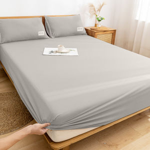 3 in 1 Bedsheet No Lukot No Gusot Korean Plain Bedsheet Set(1 Fitted Sheet + 2 Pillowcases)Single/Double/Queen/King Size Bed Sheet Cover With Garter#cd013