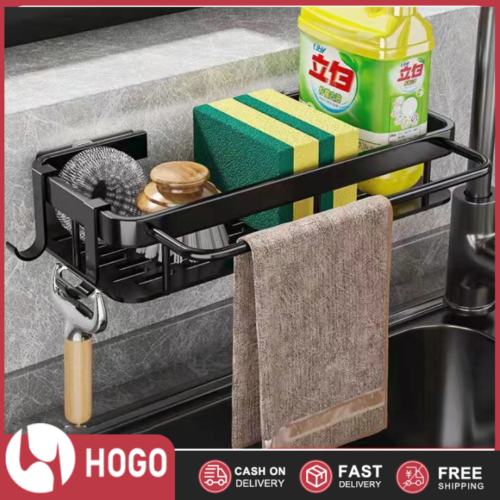 Aluminum Kitchen Sink Wall-Hanging Sponge Rag Drain Storage Rack ...