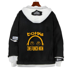 Anime one punch man Oppai denim jacket Saitama cosplay costume men women thick coat slim fit hoodie outwear jackets