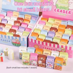 AKZDXE Without Leaving Marks Milk Box Eraser Learning Prize Correction Stationery Rubber Eraser Cartoon Pencil Eraser Students