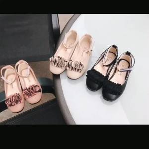 Kasut Kulit Budak Perempuan Versi Korea Baru Kasut Kanak-Kanak Perempuan Kasut Puteri Budak Bersaiz Sederhana Kasut Kulit Pelajar Bera Kasut Tunggal Kristal 3-12 Tahun