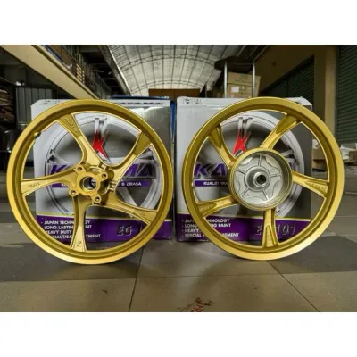Rim SPORT RIM 14 YAMAHA AVANTIZ/ EGO EGO LC (KAYAMA) EG101 BLACK GOLD 5 BATANG KAKI EGOS EGO AVANTIZ 1.4 / 1.6