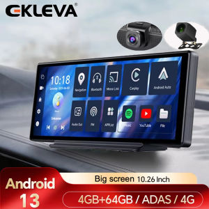 EKLEVA 10.26 Inch Carplay Android AUTO Car DVR ADAS 4G Dash Cam GPS Nav Android 13 RAM+ROM 4GB+64GB 1080P Rearview camera Driving Recorder 24H Park